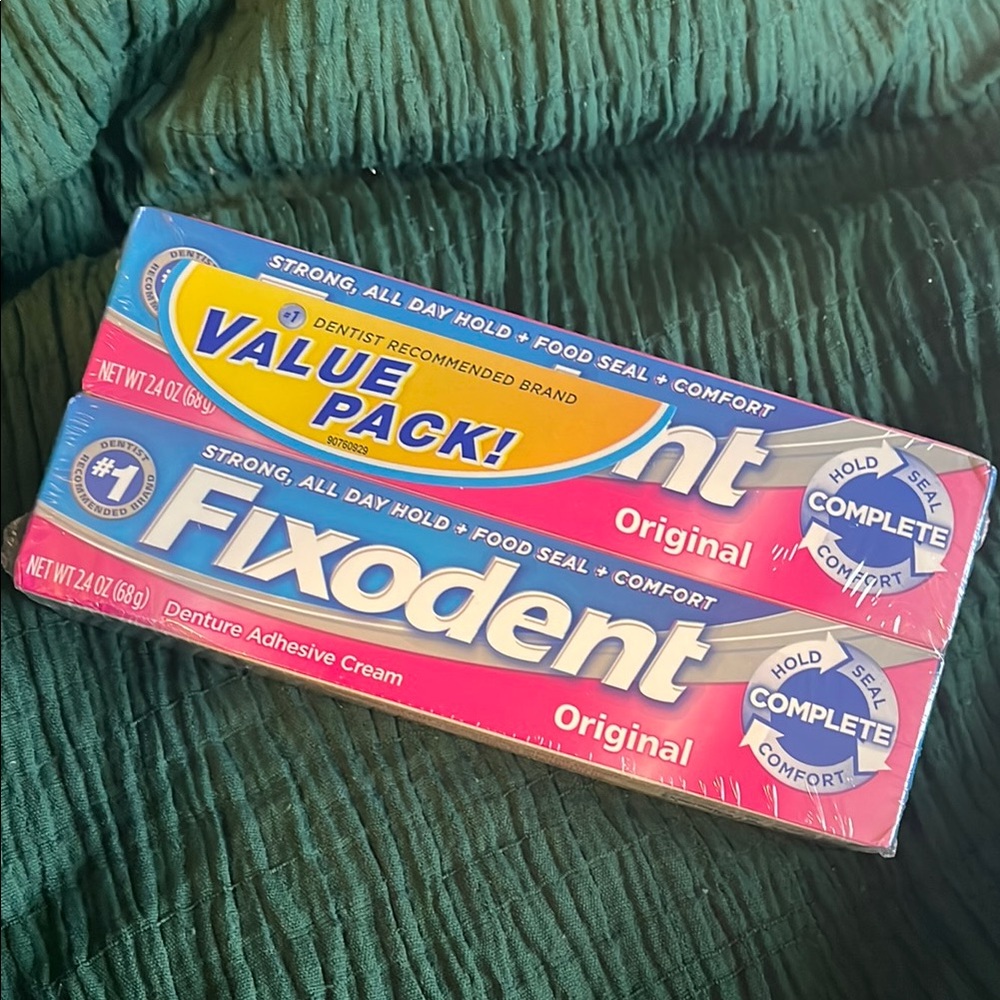 2 pack Fixodent Original Denture Adhesive Cream Value Pack